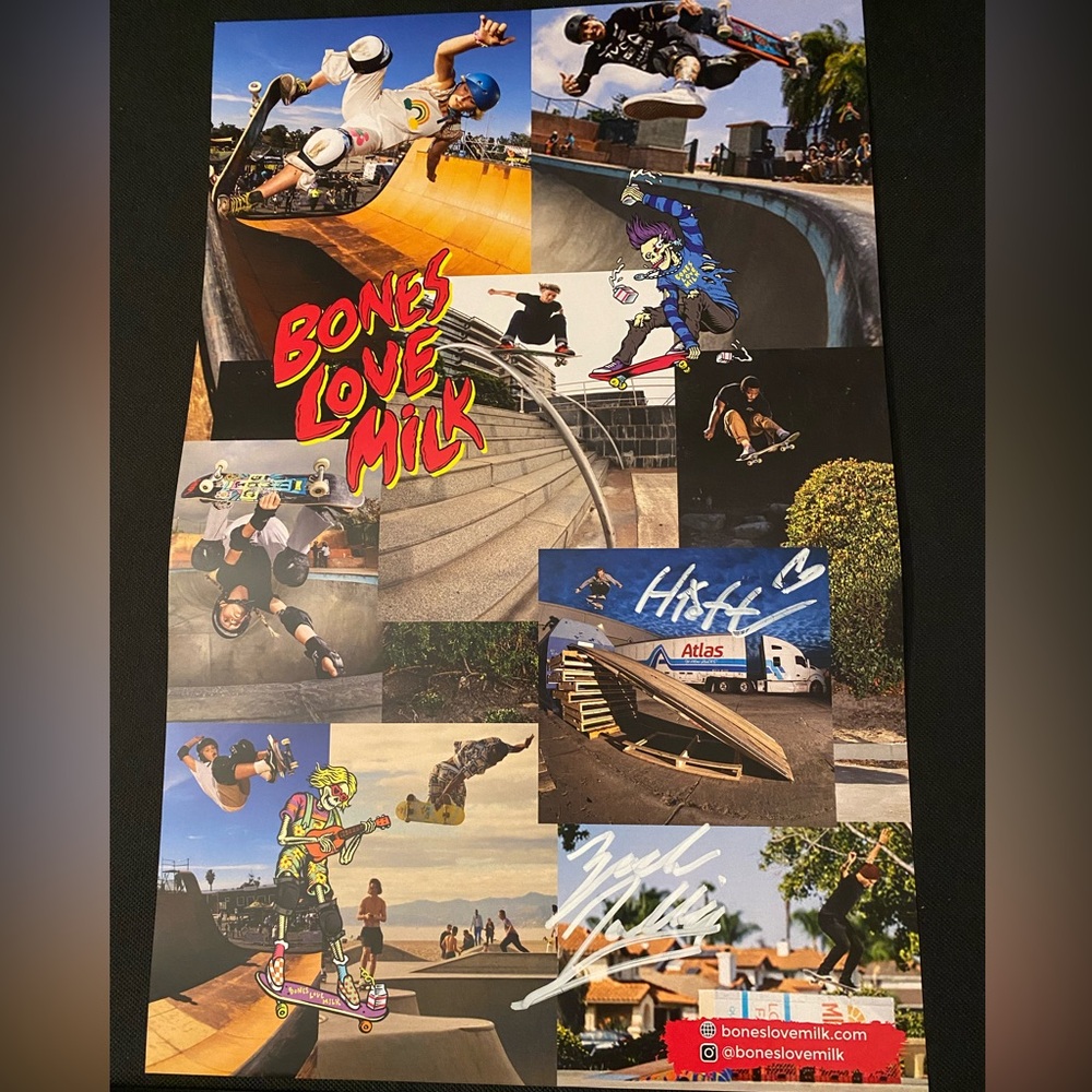 Bones Love Milk Powell Peralta Skateboard autographed Poster Christian hosoi